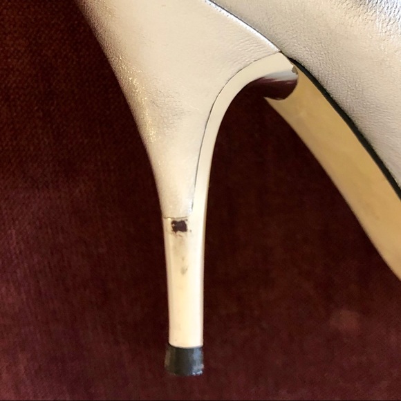 EUC Miss Sixty Silver Peep-Toe Buckle Heels - Picture 8 of 8